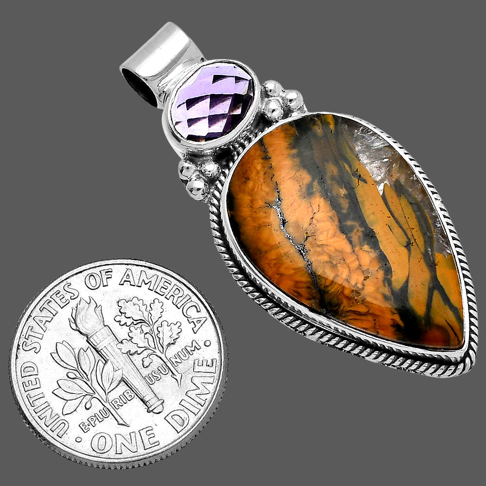 Natural Nellite & Amethyst Pendant P-1121 SDP145285
