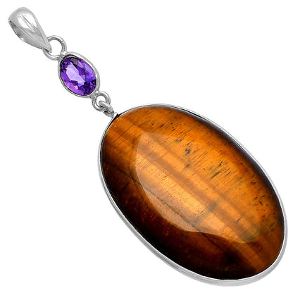 Natural Tiger Eye - Africa & Amethyst Pendant P-1098 SDP145302