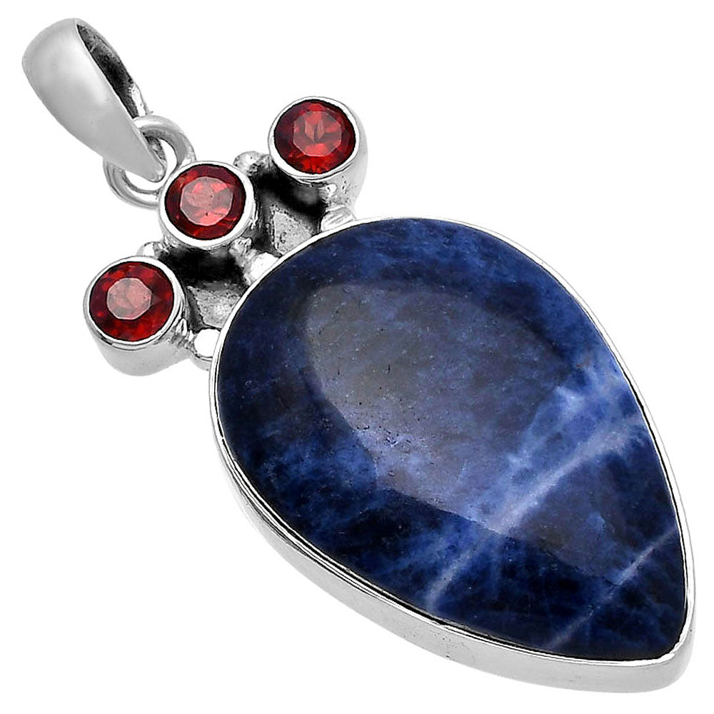 Natural Sodalite & Garnet Pendant P-1120 SDP145307