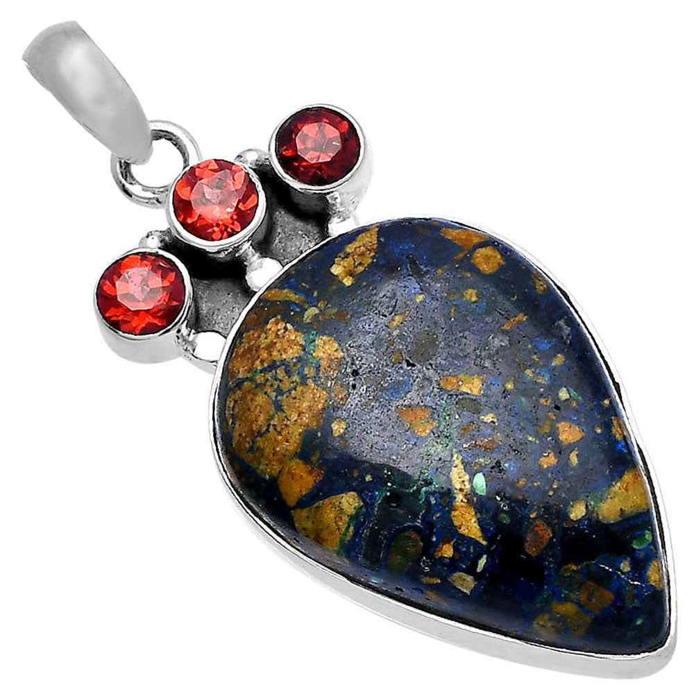 Natural Azurite & Garnet Pendant P-1120 SDP145315