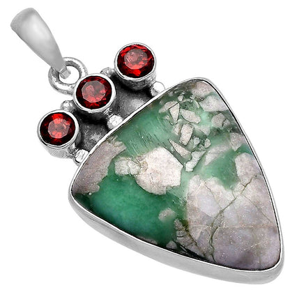 Natural Utah Variscite & Garnet Pendant P-1120 SDP145317