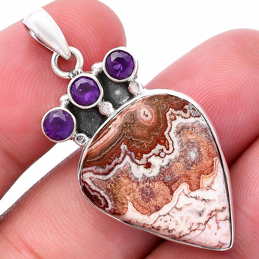 Rosetta Picture Jasper & Amethyst Pendant P-1120 SDP145324