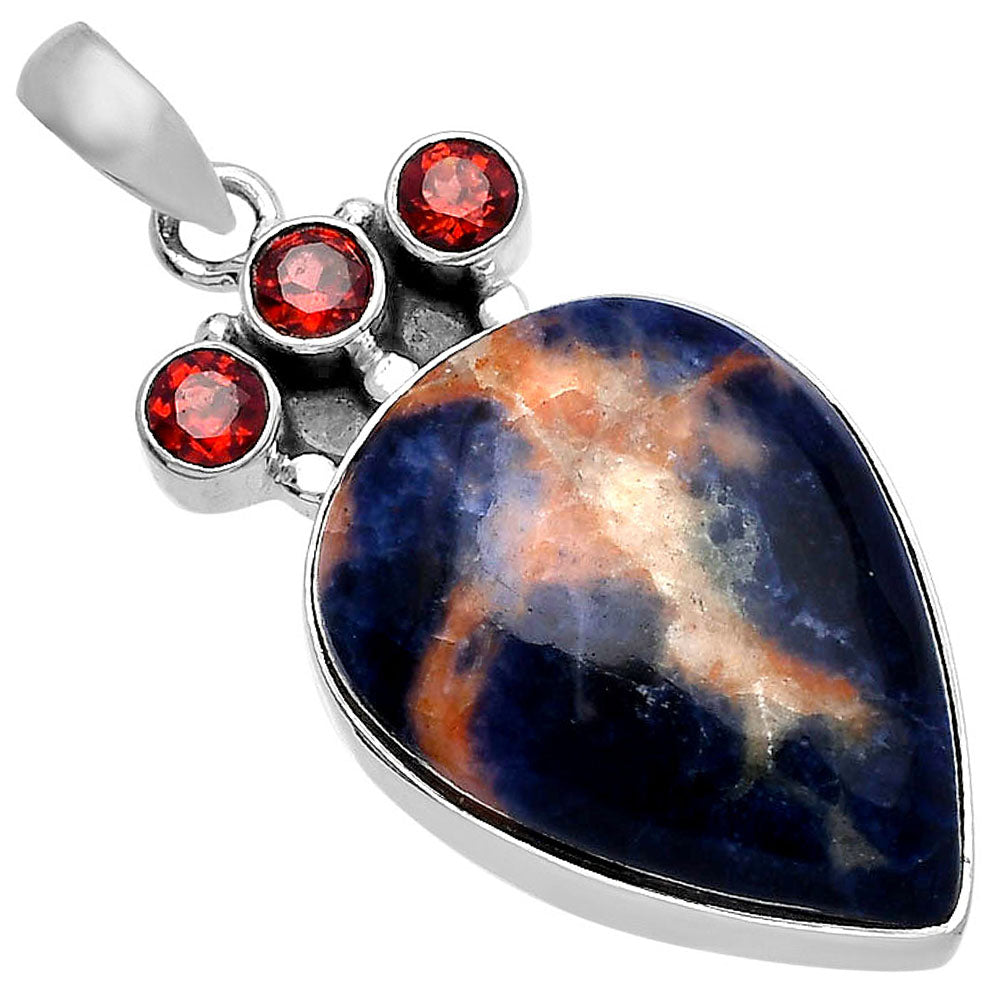 Natural Sodalite & Garnet Pendant P-1120 SDP145340