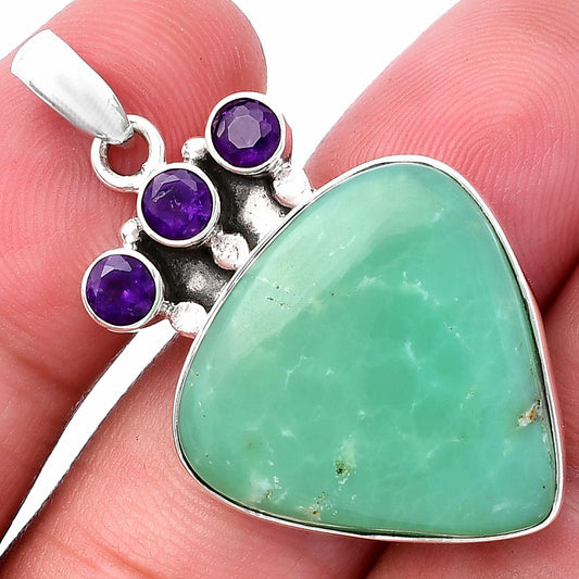Chrysoprase - Australia & Amethyst Pendant P-1120 SDP145342