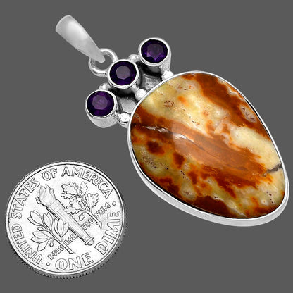 Natural Candy Opal & Amethyst Pendant P-1120 SDP145349