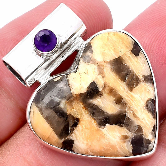 Heart - Cobra Jasper & Amethyst Pendant P-1300 SDP145357