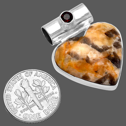 Heart - Natural Cobra Jasper & Garnet Pendant P-1300 SDP145381