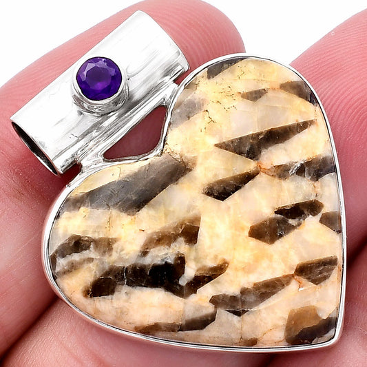 Heart - Cobra Jasper & Amethyst Pendant P-1300 SDP145382