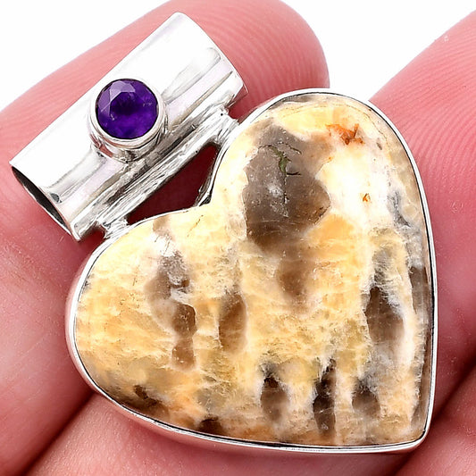 Heart - Cobra Jasper & Amethyst Pendant P-1300 SDP145386