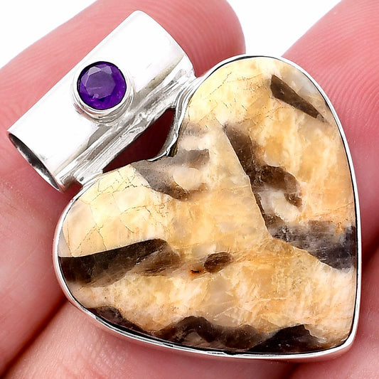 Heart - Cobra Jasper & Amethyst Pendant P-1300 SDP145403
