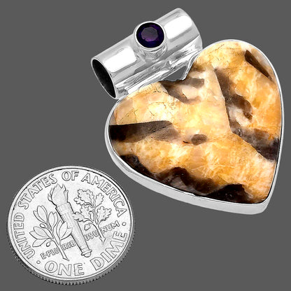 Heart - Cobra Jasper & Amethyst Pendant P-1300 SDP145403