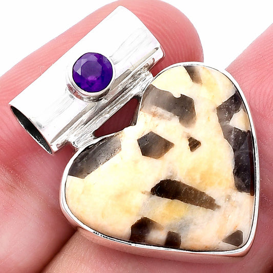 Heart - Cobra Jasper & Amethyst Pendant P-1300 SDP145437