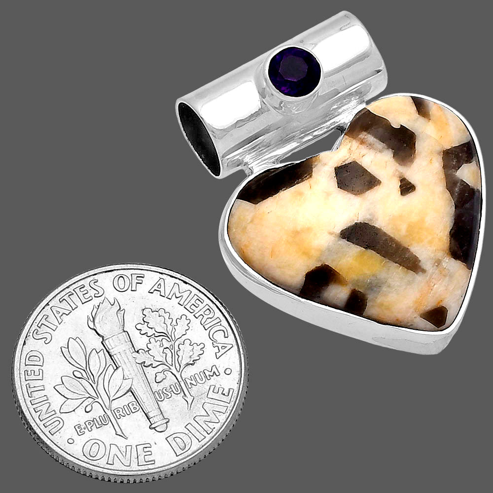 Heart - Cobra Jasper & Amethyst Pendant P-1300 SDP145437