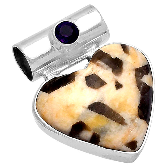 Heart - Cobra Jasper & Amethyst Pendant P-1300 SDP145437