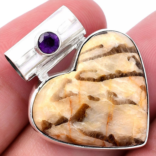 Heart - Cobra Jasper & Amethyst Pendant P-1300 SDP145449