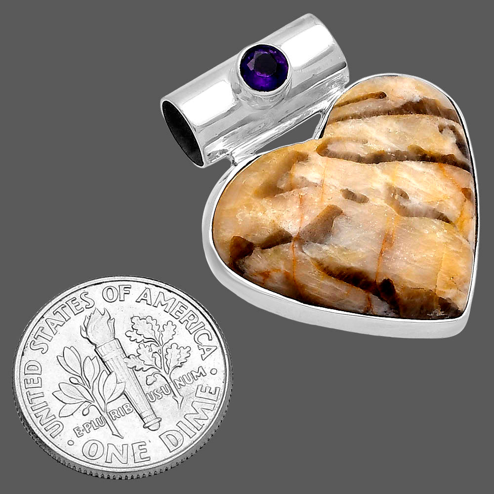 Heart - Cobra Jasper & Amethyst Pendant P-1300 SDP145449
