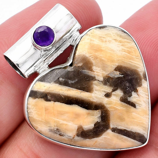 Heart - Cobra Jasper & Amethyst Pendant P-1300 SDP145454