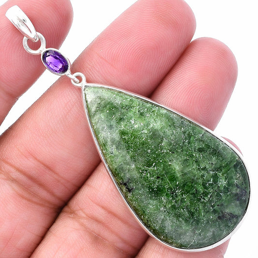 Natural Serpentine & Amethyst Pendant P-1098 SDP145547