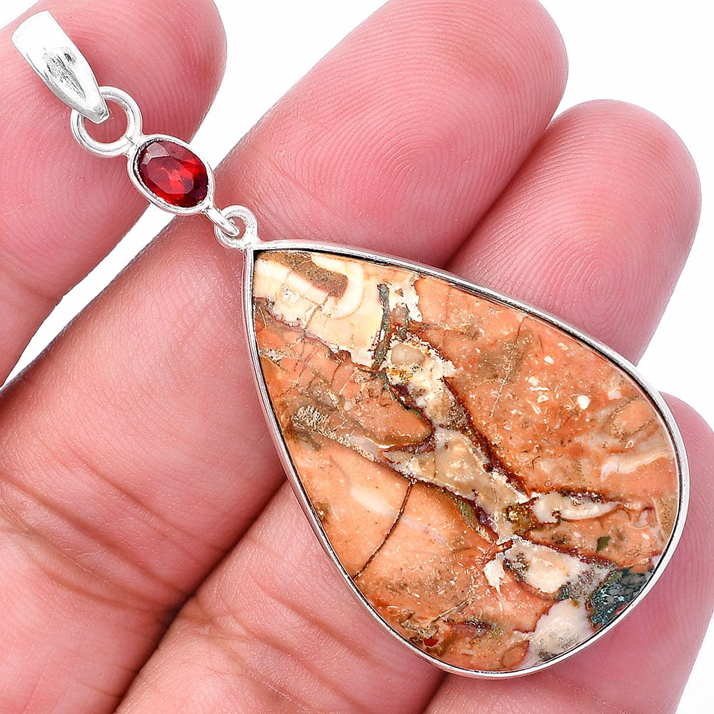 Rosetta Picture Jasper & Garnet Pendant P-1098 SDP145549