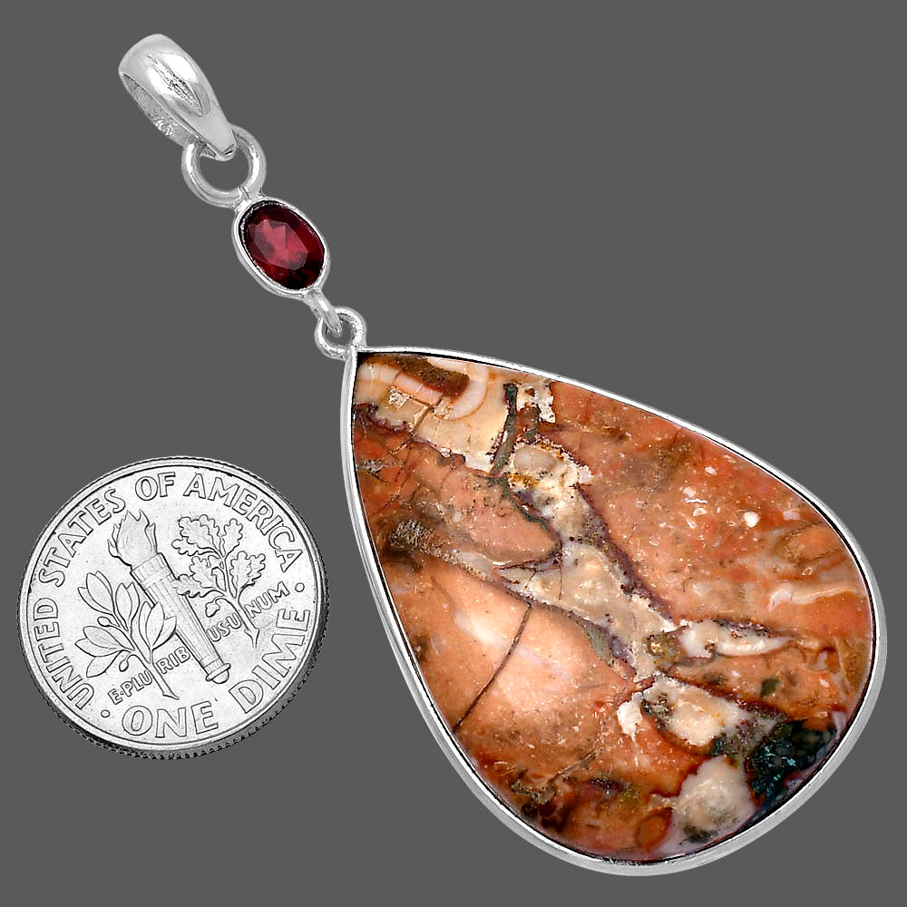 Rosetta Picture Jasper & Garnet Pendant P-1098 SDP145549