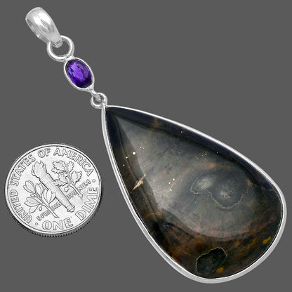 Ocean Jasper - Madagascar & Amethyst Pendant P-1098 SDP145569
