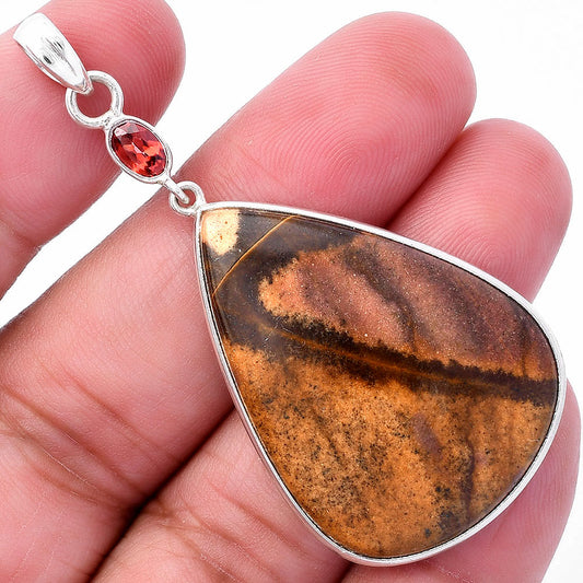 Natural Outback Jasper & Garnet Pendant P-1098 SDP145587