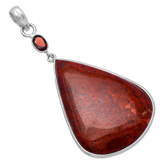 Natural Red Moss Agate & Garnet Pendant P-1098 SDP145595
