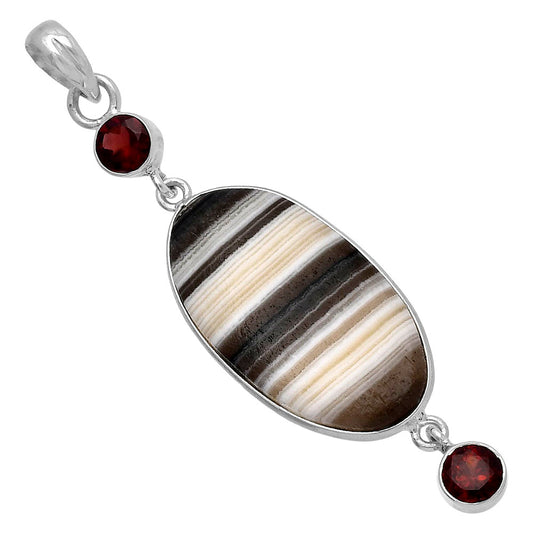 Natural Prairie Agate & Garnet Pendant P-1123 SDP145659
