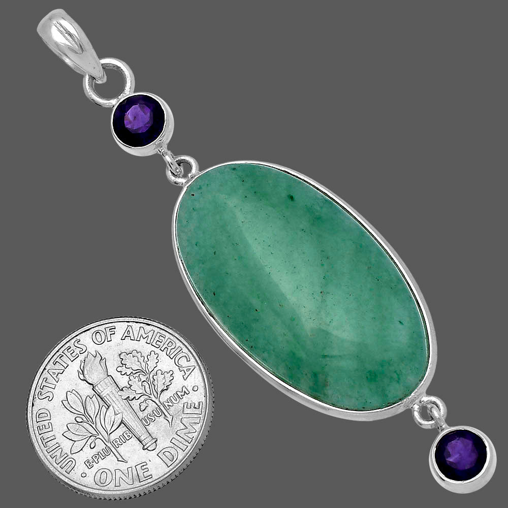 Natural Green Aventurine & Amethyst Pendant P-1123 SDP145660
