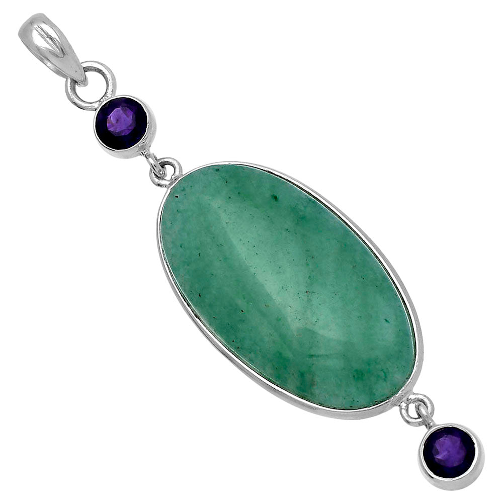 Natural Green Aventurine & Amethyst Pendant P-1123 SDP145660