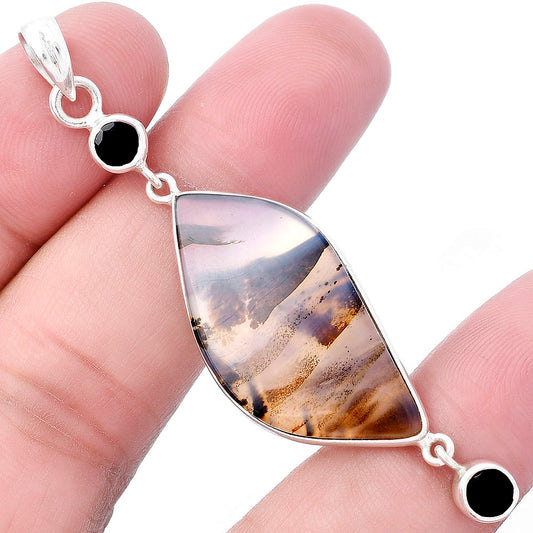 Montana Agate - USA & Black Onyx Pendant P-1123 SDP145661