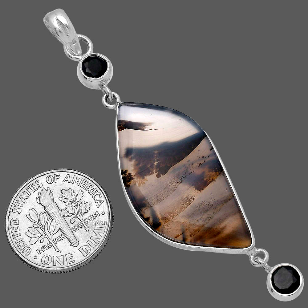 Montana Agate - USA & Black Onyx Pendant P-1123 SDP145661