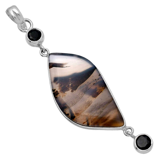 Montana Agate - USA & Black Onyx Pendant P-1123 SDP145661