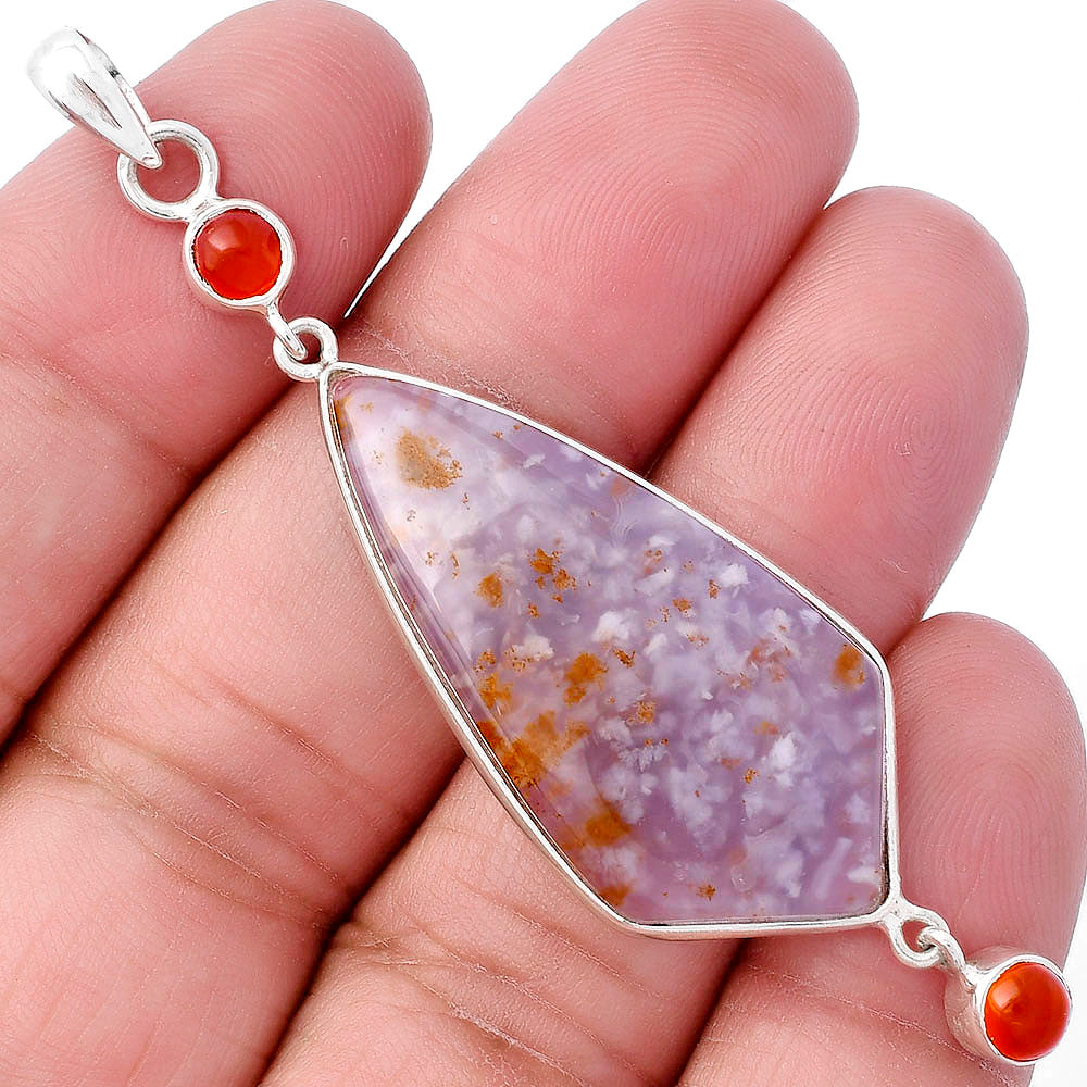 Robinson Ranch Plume Agate and Carnelian Pendant P-1123 SDP145677