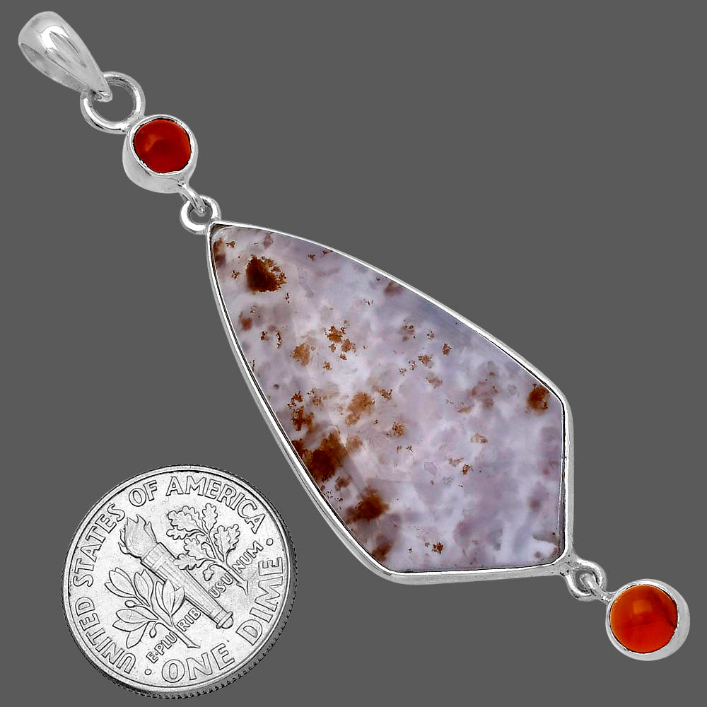 Robinson Ranch Plume Agate and Carnelian Pendant P-1123 SDP145677