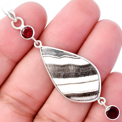 Natural Prairie Agate & Garnet Pendant P-1123 SDP145684