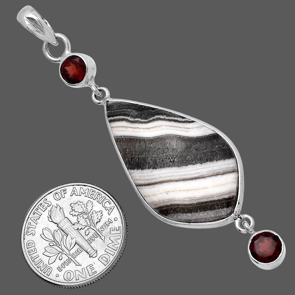Natural Prairie Agate & Garnet Pendant P-1123 SDP145684