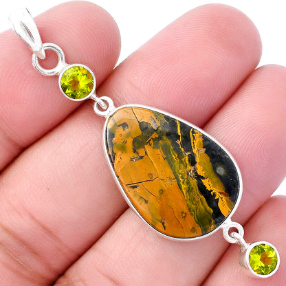 Ocean Jasper - Madagascar & Peridot Pendant P-1123 SDP145686
