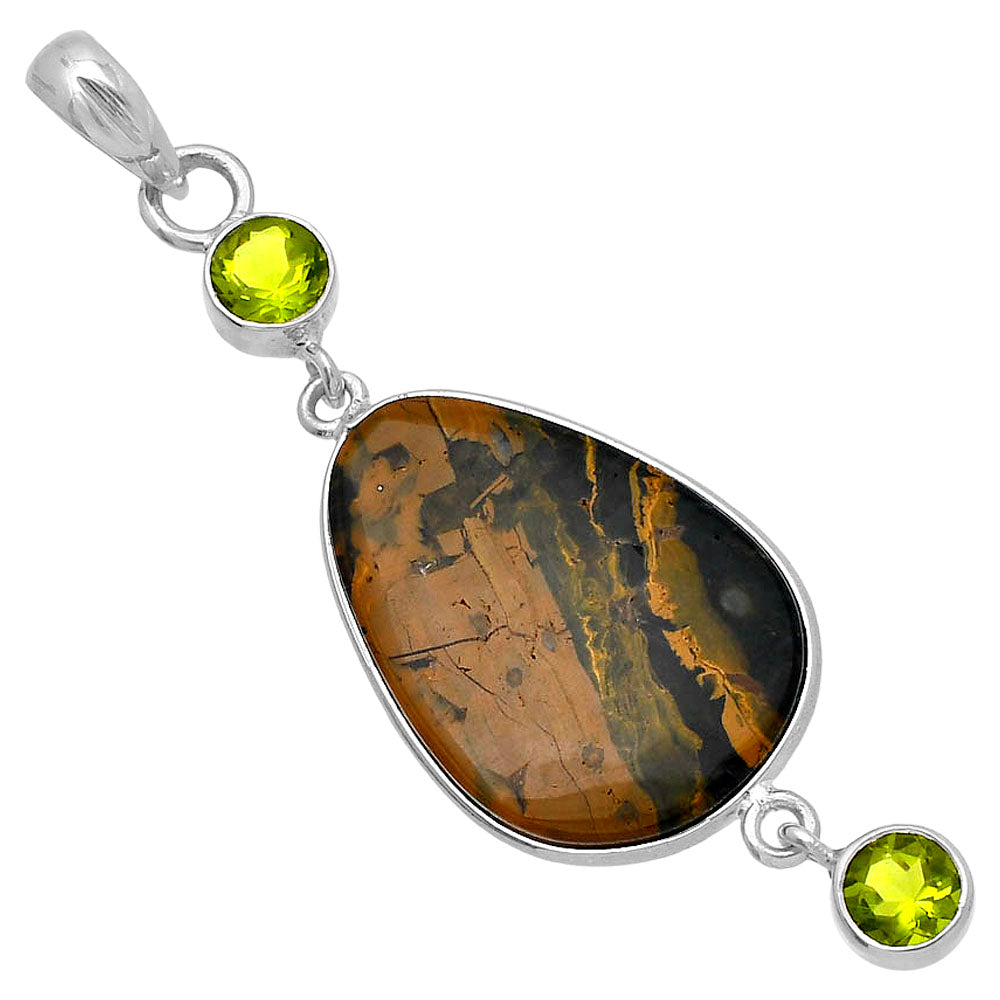 Ocean Jasper - Madagascar & Peridot Pendant P-1123 SDP145686