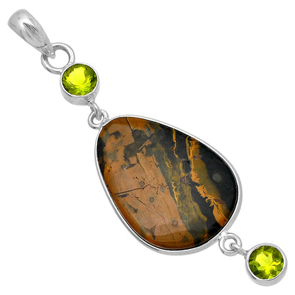 Ocean Jasper - Madagascar & Peridot Pendant P-1123 SDP145686