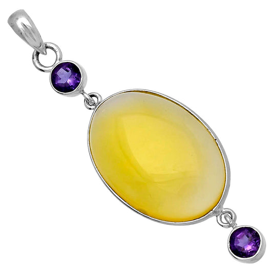 Natural Yellow Onyx & Amethyst Pendant P-1123 SDP145688