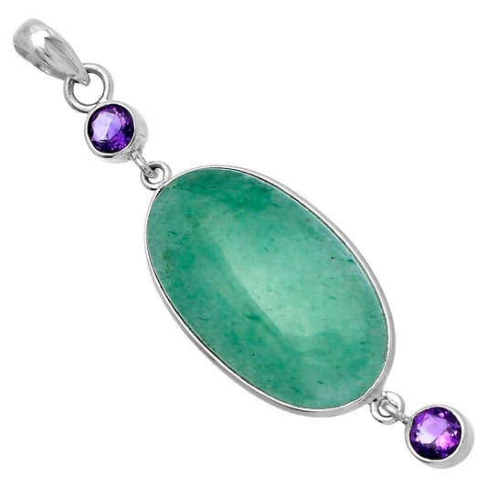 Natural Green Aventurine & Amethyst Pendant P-1123 SDP145690