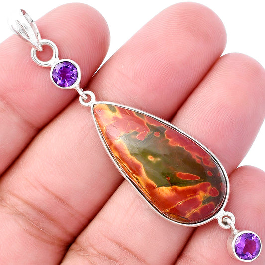 Natural Noreena Jasper & Amethyst Pendant P-1123 SDP145692
