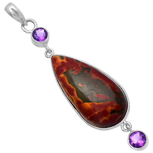 Natural Noreena Jasper & Amethyst Pendant P-1123 SDP145692