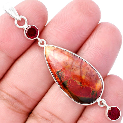 Natural Noreena Jasper & Garnet Pendant P-1123 SDP145700