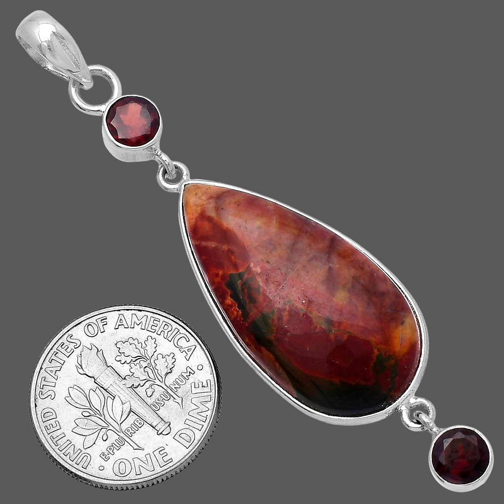 Natural Noreena Jasper & Garnet Pendant P-1123 SDP145700