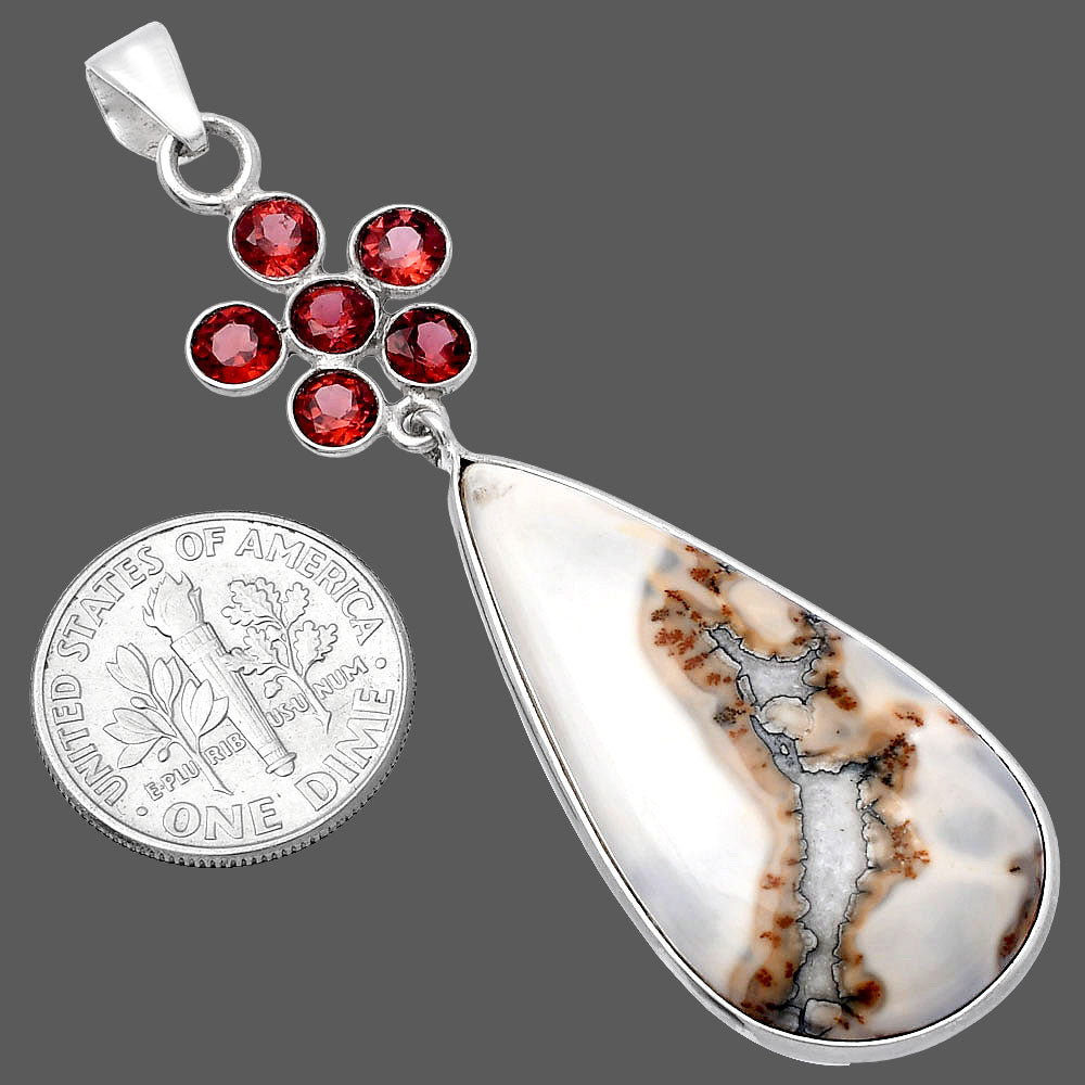 Maligano Jasper - Indonesia & Garnet Pendant P-1122 SDP145711