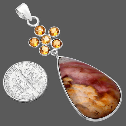 Natural Polygram Jasper & Citrine Pendant P-1122 SDP145719