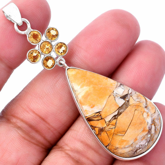 Brecciated Mookaite & Citrine Pendant P-1122 SDP145724