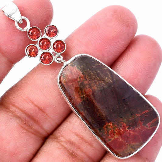 Natural Cherry Creek & Garnet Pendant P-1122 SDP145745